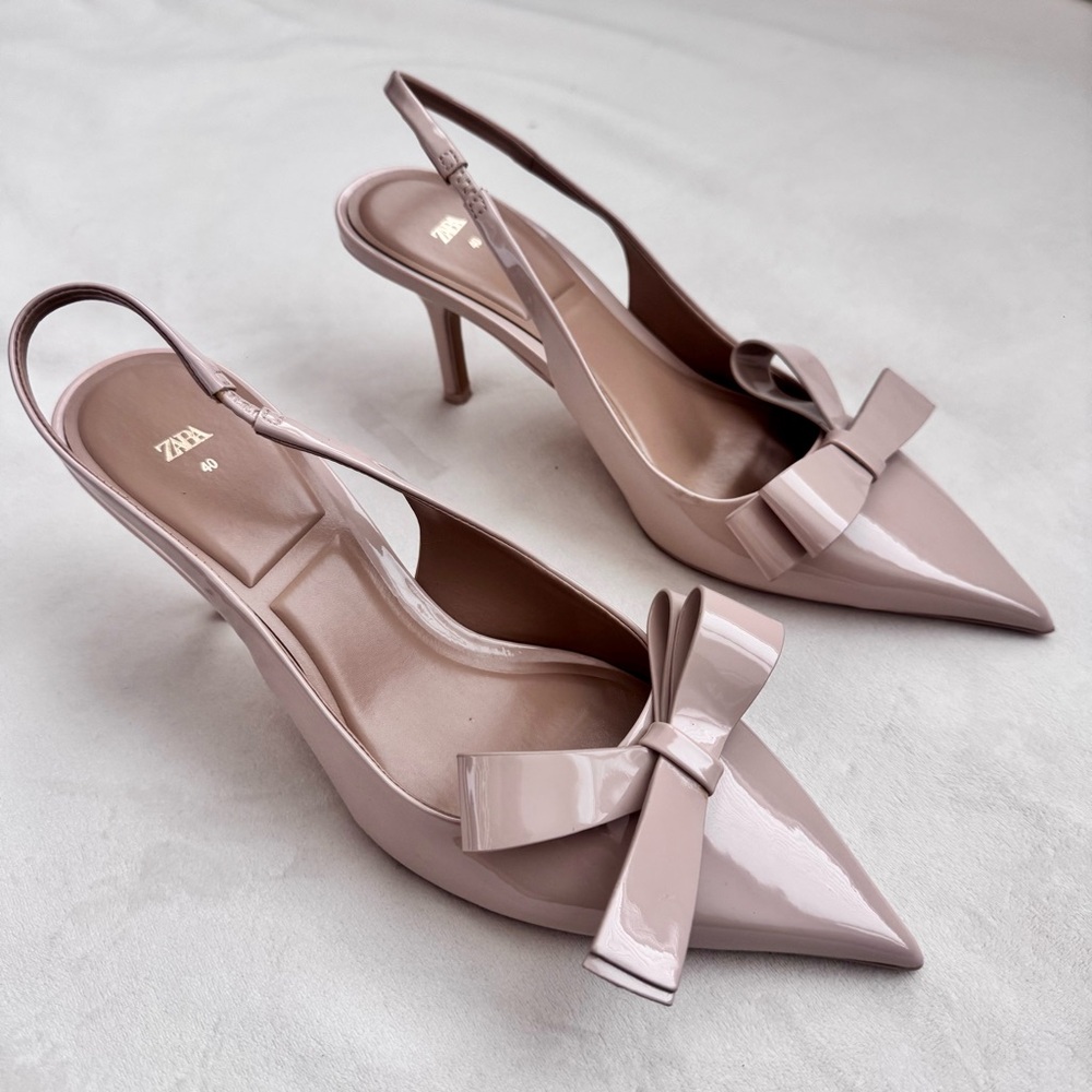 Zara Patent Slingback Heels